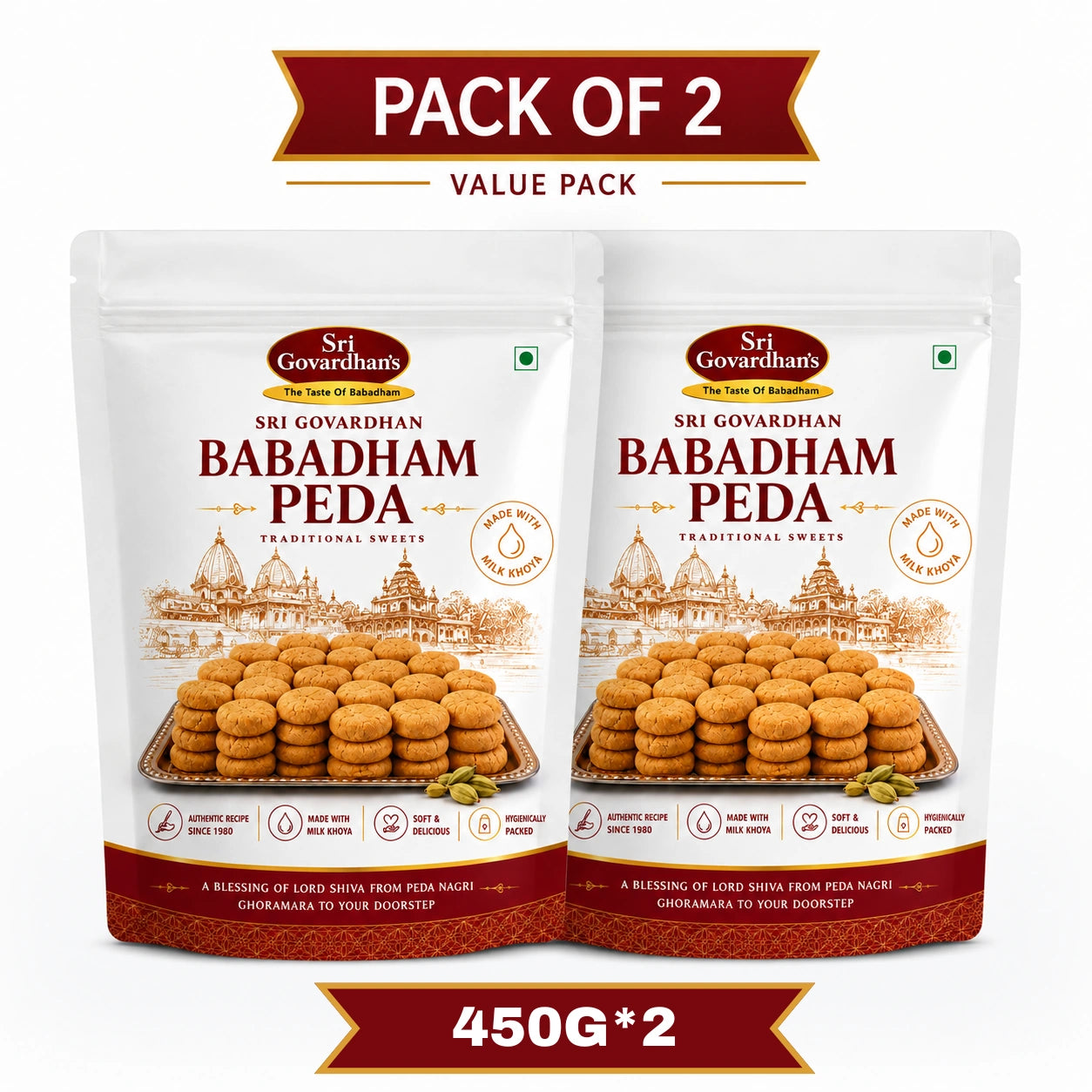 Babadham Peda 1 Kg (Net Weight - 900g)