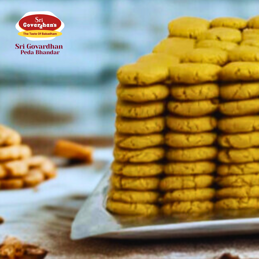 Pure Ghormara Peda made with desi khoya by Sri Govardhan
